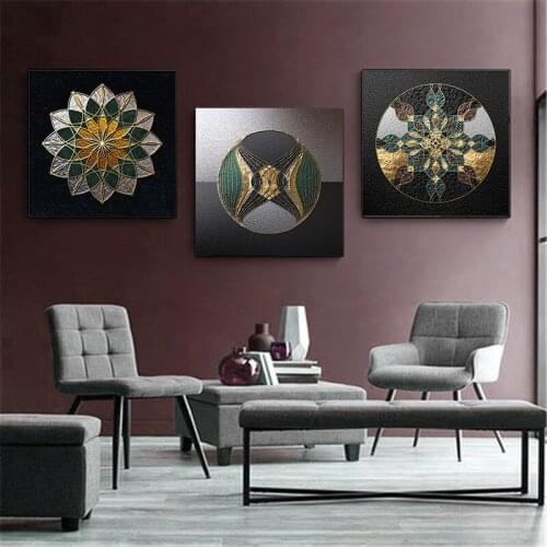 Abstract Geometric Luxury Poster Nordic Canvas Art Painting Home Decoration Wall Art Retro Printing Retro Simple Square Wall Art