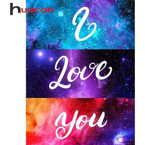 Huacan 5D DIY Diamond Painting Text Full Diamond Embroidery Mosaic Love Rhinestones Home Wall Decor
