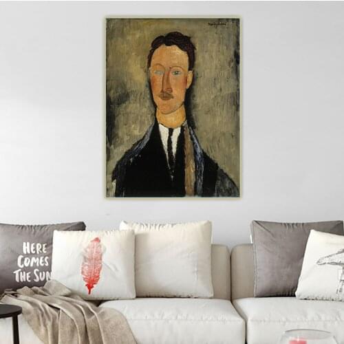 Amedeo Modigliani《Portrait of the Artist Léopold Survage》Canvas Oil Painting Poster Picture Wall Hanging Decor Home Decoration