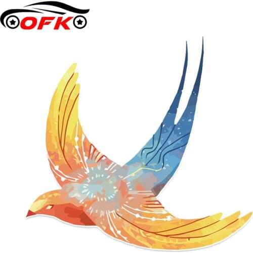 OFK Interesting Colored Swallow Car Sticker Accessories Styling Decal Window Cover Scratches Waterproof PVC 13cm*12cm