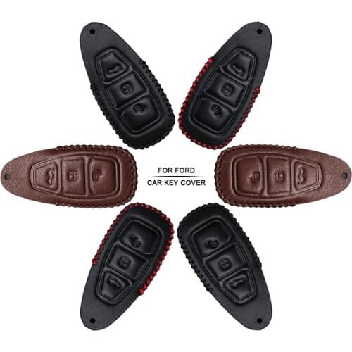 Car Accessories Key Cover Case For Ford Fiesta Kuga Focus MK4 Smax Cmax Mondeo MK5 Hand-woven Smoky Grey Metal Keyring Keychain