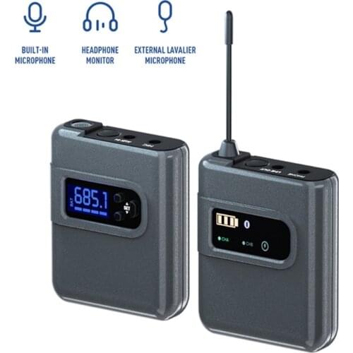 UHF Wireless Lavalier microphone System Transmission Handhold Headset Mic Built-in Mic Volume Adjustment Type-c Ports