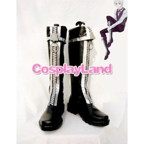 D Gray-Man Allen Walker Big Zipper Cosplay Boots Shoes Anime Party Cosplay Show Boots Custom Made for Adult Men Shoes