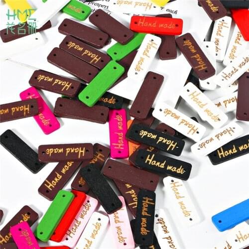 50Pcs Retro Wooden Spacer Beads Botton Labels for Clothes Garment Handmade DIY Crafts Connectors Sewing Accessories New Arrival
