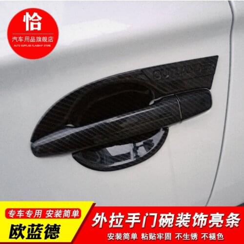 For Mitsubishi Outlander 2013-2016 2017 2018 2019 ABS Carbon fiber Chrome Door Handle Bowl Cup Cover Protectors Accessories