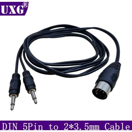 50CM MIDI Y Splitter Cable 5Pin DIN Plug Male To 2x3.5mm TRS SmartPhone AUX Headphone Stereo Jack Adapter Input Cable 1.5m