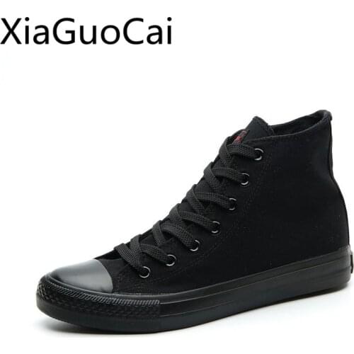 Black High Top Men Casual Sneakers High Quality Pu Leather Unisex Canvas Shoes Summer Breathable Couple Flats