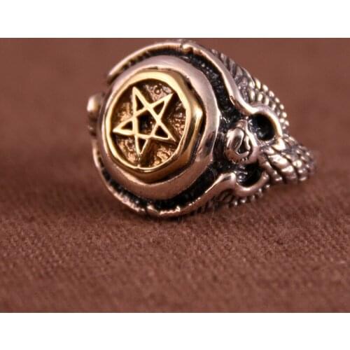 925 Silver Eye of God Star Ring retro old couple silver jewelry and rings