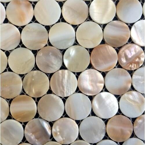Penny Round Shell Mosaic Oyster Mother Of Pearl Tiles Decoration Wall Bathroom Kitchen Backsplash Wall Sticker