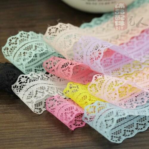 26mm Polyester lace colorful lacework Diy Handmade Patchwork Apparel Sewing Fabric Polyester lace 5M/Lot