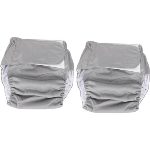 2Pcs Reusable Adult Cloth Diaper Waterproof For Elders Disability