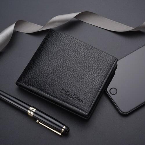 Men Business Leather Billfold Wallet Brand Luxury Short Slim Male Purses Money Credit Card Thin Hombre Billetera Portafoglio