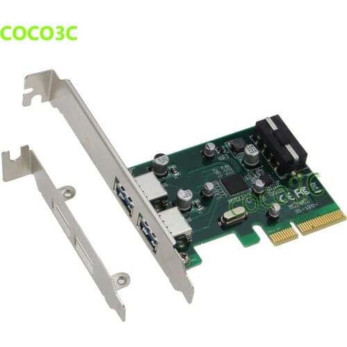 Desktop pci-e 4x to usb3.1 Type-A adapter 2 USB 3.1 ports PCI express Card with low profile bracket support PCIe 8x 16x slot