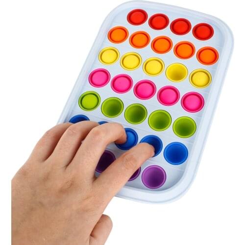 Simple Dimple Push Pop Bubble Sensory Silicon Popper Game Poppet Fidget Toys with Hard Plastic Case for Kids Adults