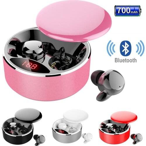 New Upgraded True Wireless Bluetooth 5.0 Earphones IPX5 Waterproof TWS Stereo Headphones in-Ear Earpieces Built-in Microphone