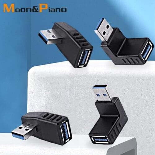 USB 3.0 Adapter Right Angle Converter Male to Female Extender Adaptor USB 3.0 High Speed For Laptop Computer Keyboard Camera
