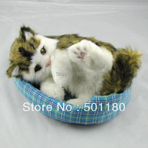 Birthday gift free shipping lucky charm sleeping cat sleeping cat with miaow artificial cat gift decoration cat