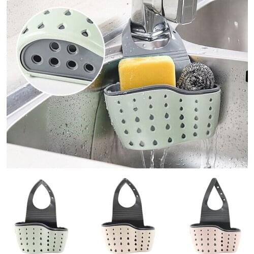 Sink Soap Sponge Holder Storage Drain Rack Veget Fruit Washing Kitchen Hanging Drain Basket Bathroom Organizer Kitchen Gadgets