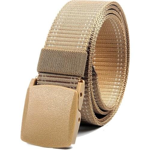 FLYING ART Leisure Environmental Protection Men and Women Canvas Belt plastic steel safety check smooth buckle belt