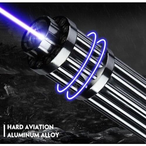 The most powerful blue laser equipment, high-power burning laser, 450nm blue laser sight, adjustable focus burning match/cigar