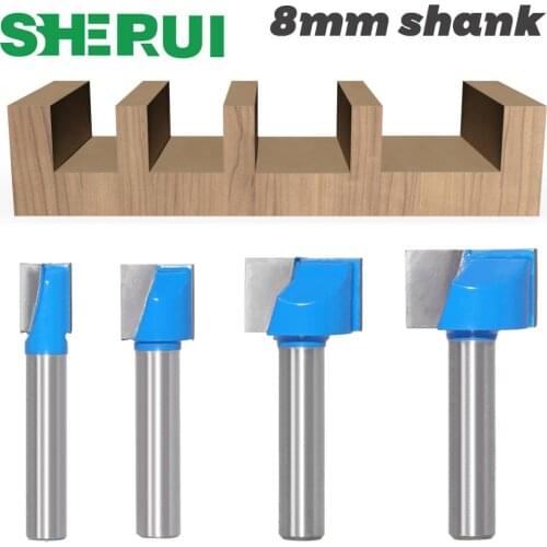 SHERUI 1pc 8mm Cleaning bottom Engraving Bit solid carbide router bit Woodworking Tools CNC milling cutter endmill for wood