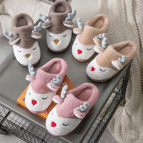 Cartoon Bear Women Slippers Winter Warm Fur Slides Men Ladies Couple Boys Girls House Shoes Home Indoor Bedroom Zapatilla Mujer