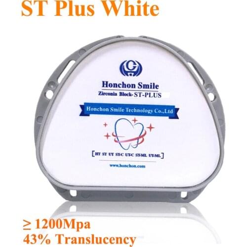 ST-PLUS 89*71*12-25mm CAD/CAM dental zirconia blank High Strength Super 43% Translucency/ zirconia block