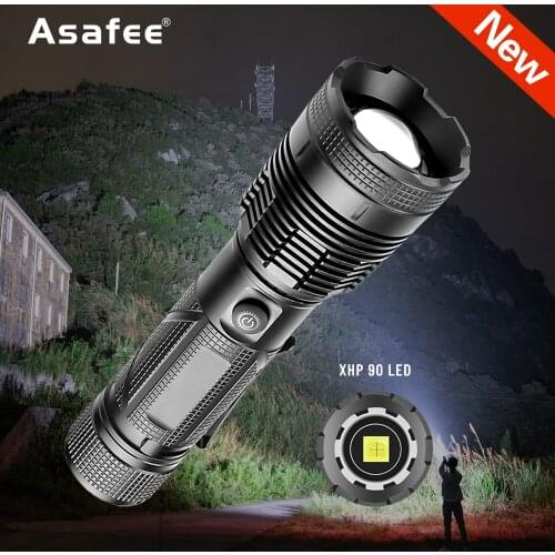 XHP90 LED Powerful lantern Rechargeable Flashlight 1800LM Waterproof Lantern LED Zoomable USB Flashlight Camping Outdoor Lantern