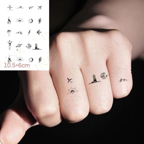 Waterproof Temporary Tattoo Stickers Womens Element Aircraft Moon Mountain Fire Body Art Tattoos Fake Tatto Flash Tatoo For Men