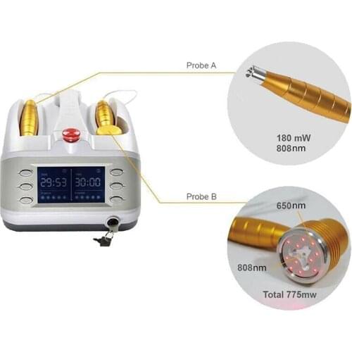 Cold Laser Therapy Device Treatment Body Pain Relief Sports Injuries 2 Probes