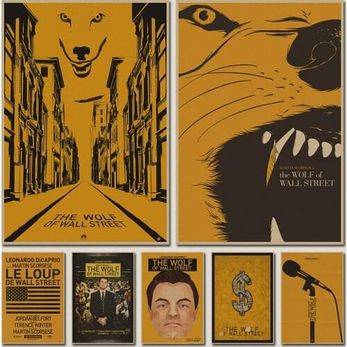 The Wolf of Wall Street Vintage Posters Wall Home Decoration Kraft Paper HOME ART Brand