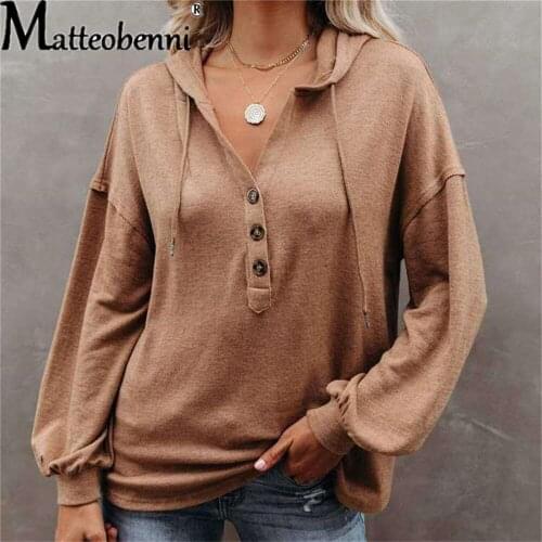 5XL Oversize Women Plus Size Hooded Sweatshirts Loose Pullovers Casual Button Hooded Long Sleeve Solid Thin Autumn Tops 2021 New