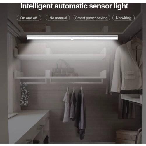 10/24/40/60LED long strip lamp USB rechargeable battery intelligent automatic sensor light