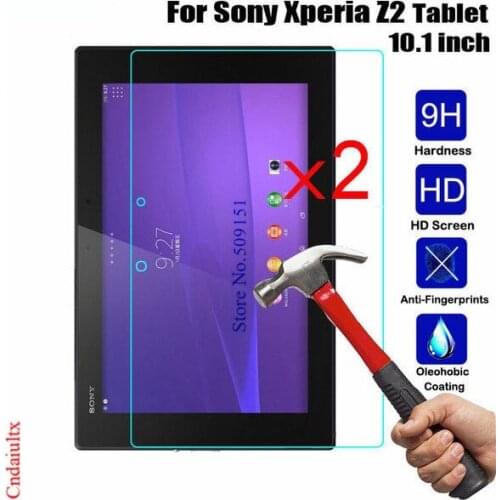 2 PCS 9H 0.3mm Toughened Tempered Glass For Sony Xperia Z2 Tablet 10.1" Tablet PC Delicate touch Film Clear Screen Protector