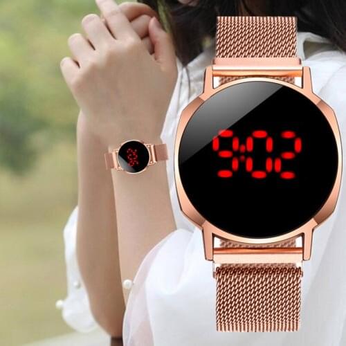 2020 New Student Personality Square Sports Electronic Watch Men Women LED Alloy With Magnet Buckle Couple Digital Clocks Parejas