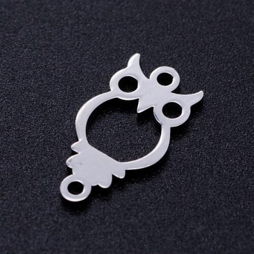 5pcs/lot Night Owl Stainless Steel DIY Connector Charms Wholesale Factory Sale Connectors for Bracelet Making Never Rust