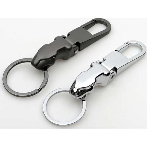 Car-styling Luxury Leopard Head Genuine Leather Key Chain Key Rings Holder Metal KeyRing Keychains for Jaguar F-PACE XJ XE XF