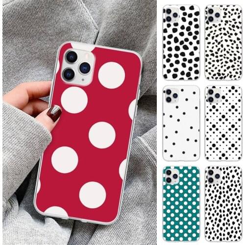 Black And White Polka Dot Transparent Cell Phone Case Cover For Xiaomi Redmi K30s Ultra Note 9 9s Pro Max Mi 10 Lite 11 10T Pro