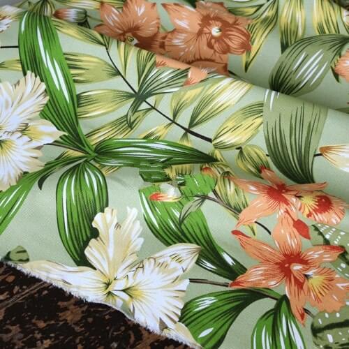 Europe and the United States Branches of Green Branches Exaggerated Cotton Canvas Fabric Sofa Pillow Mat Chinese DIY Cloth