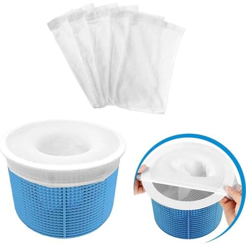 5Pcs Pool Skimmer Basket Filter Removes Leaves Cleaning Tool Durable Pool Skimmer Socks Protection Pump Nylon Elastic