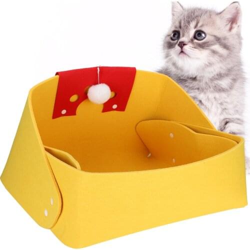 Brand New Felt Pet Cat Four Seasons Universal Sleeping Bed Cave Quick Rebound Easy Installation Cat Bed For Pets To Sleep