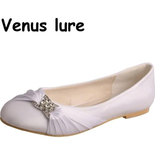 Formal Flat Rhinestone Shoes for Women White Color Wedding Bridal Size 12