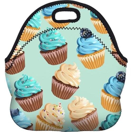 Functional Pattern Cooler Lunch Box Portable Insulated Neoprene Lunch Bag Thermal Food Picnic Lunch Bags For Women Kids Travel