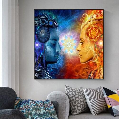 Modern Hindu Gods Canvas Painting Tantra Shiva And Shakti Posters and Prints Wall Art Picture for Living Room Home Decor Cuadros