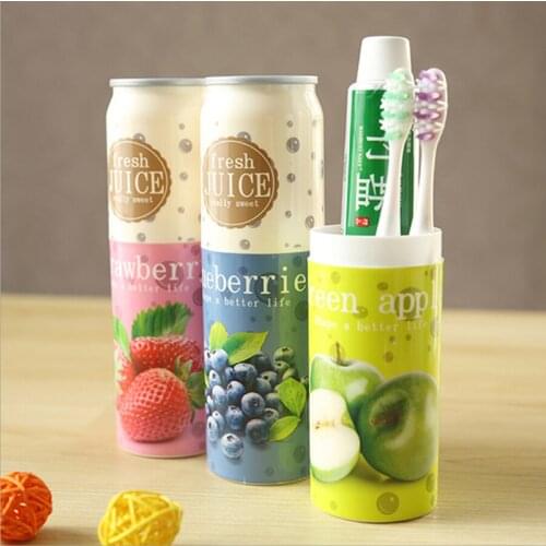Creative Multifunction Cans Cylindrical Travel Portable Toothbrush Toothpaste Tube Box Plastic PP Storage Box Holder Desk