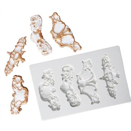 Luyou 1pcs Lace Silicone Mold Flower Fondant Mould Cake Decorating Tools Cake Emboss Mold Sugarcraft, Kitchen Accessories FM1614