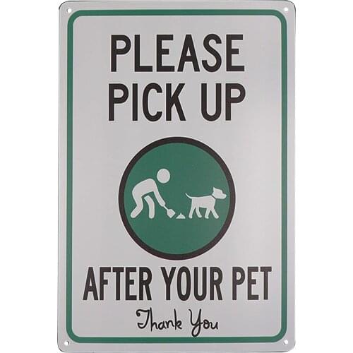 Monifith Please Pick Up After Your Pet Sign Safety Warning Signs Outdoor Park Yard Signs 8X12Inch