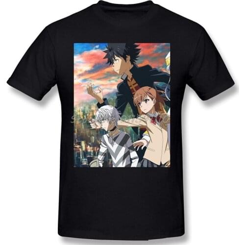 Men Clothing A Certain Scientific Railgun Anime Series T-Shirt A Certain Magical Index Fashion Short Sleeve