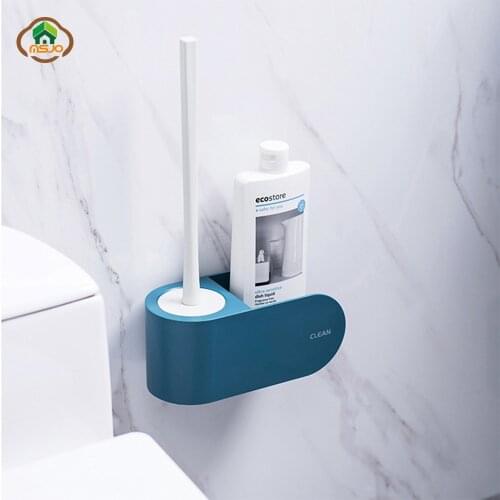 MSJO Wall Toilet Brush Holder Storage Organizer Detachable Stand Brush For Toilet Holder Set Shelf Wc Bathroom Cleaner Toilet