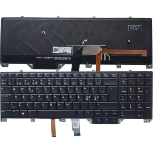 New Laptop Nordic Keyboard for DELL Alienware M17 17 R4 R5 with Backlit 0YFWP0 PK1326T1B24 NE Layout
